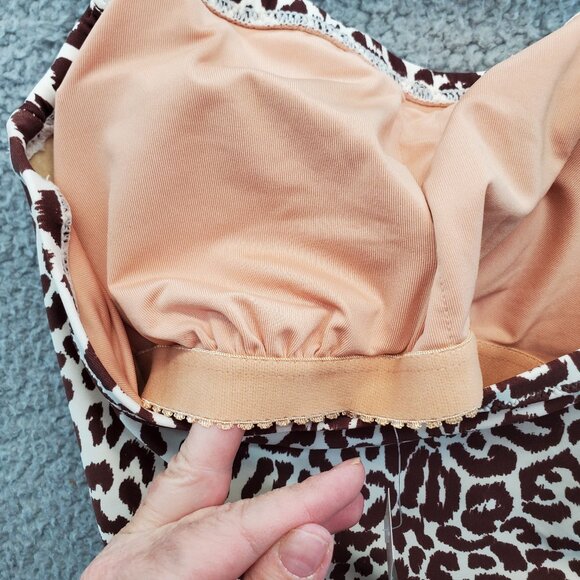 J. Crew Ruched Bandeau One-Piece Swimsuit Leopard Print Size 0 New - Picture 7 of 11